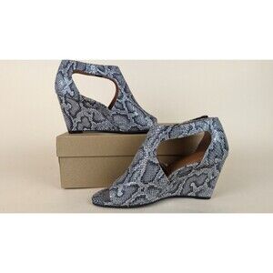 Gentle Souls Lunette 75 Hooded Sandal Womens 6.5 M Grey Snake Leather Shoes NWB